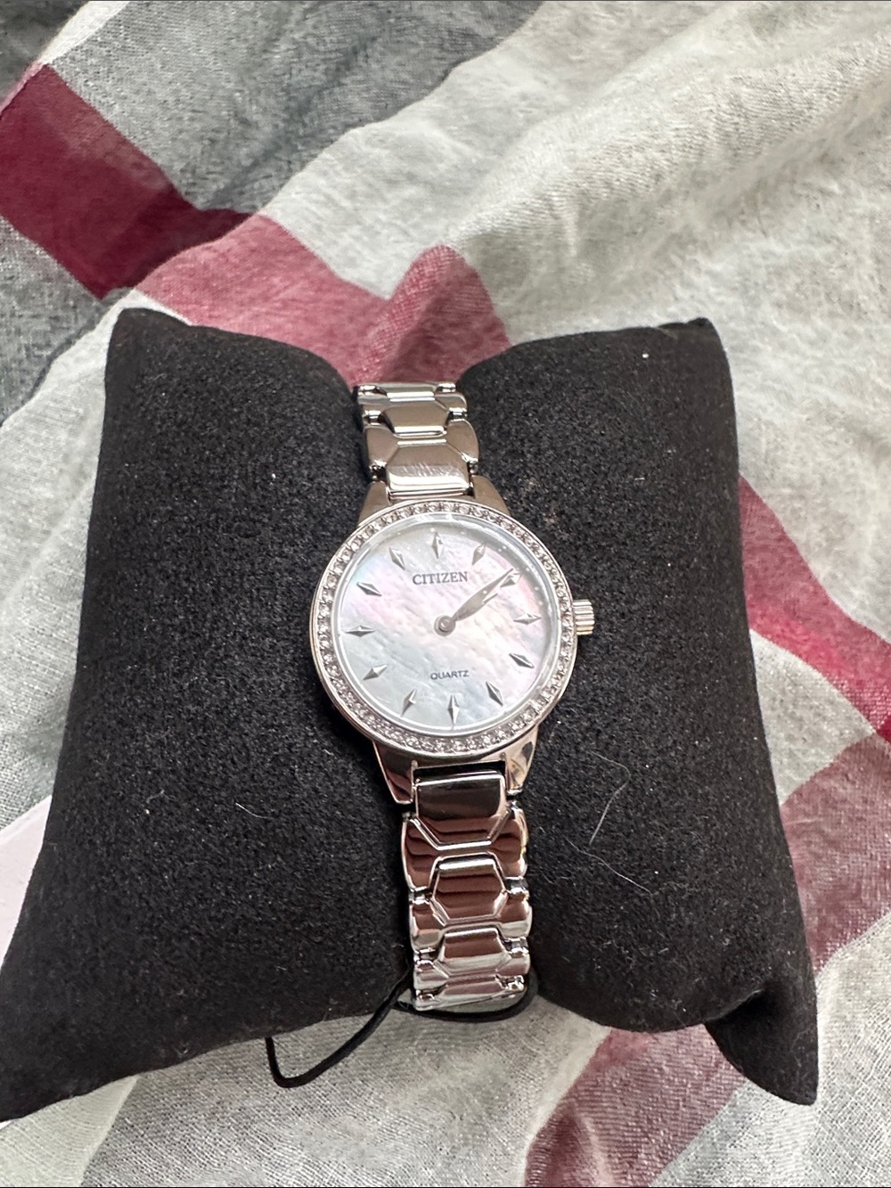 Citizen Silver Bracelet Watch with White Dial and Crystal Accents